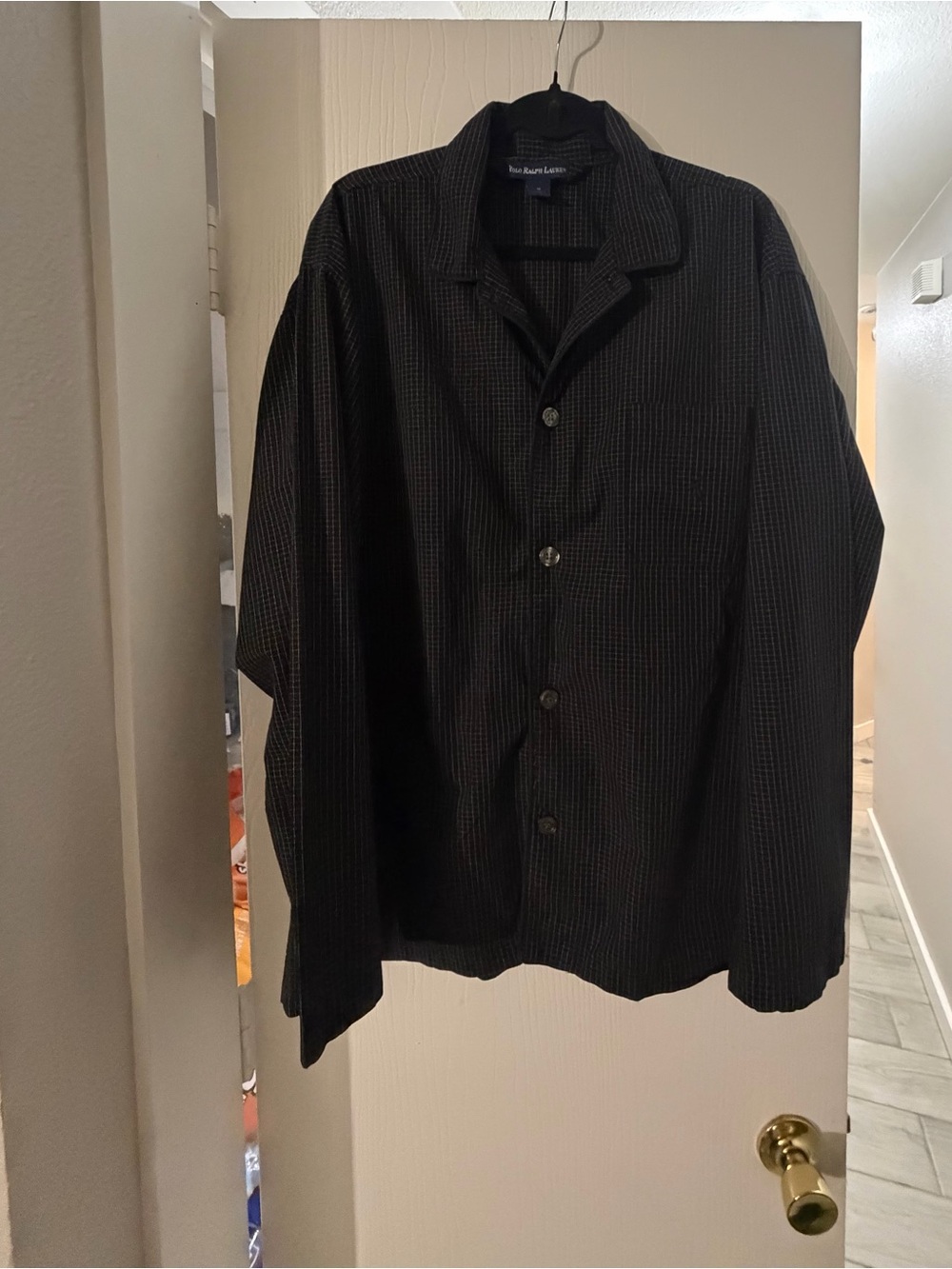 Ralph Lauren Black Lightweight Button-Up Shirt Jacket